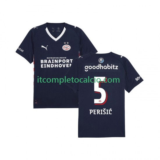 Maglia PSV Eindhoven Ivan Perisic 5 Divisa Away 2025-2026 Manica Corta ,Uomo
