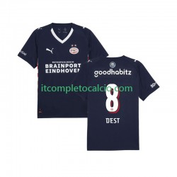Maglia PSV Eindhoven Sergino Dest 8 Divisa Away 2025-2026 Manica Corta ,Uomo