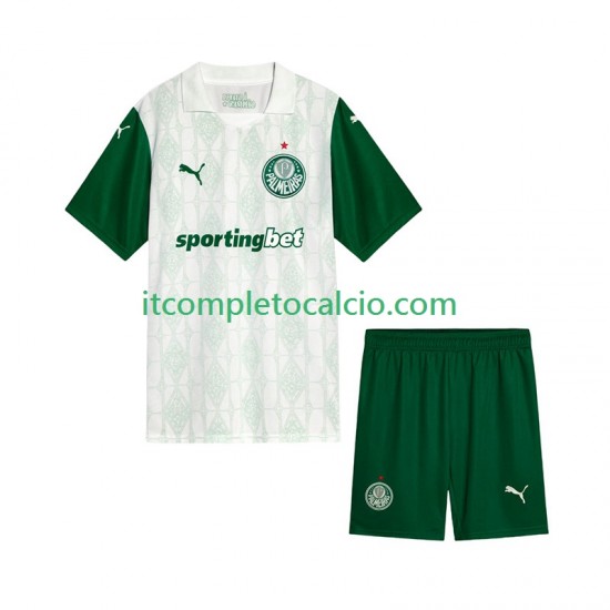 Maglia Palmeiras Divisa Away 2025-2026 Manica Corta ,Bambino