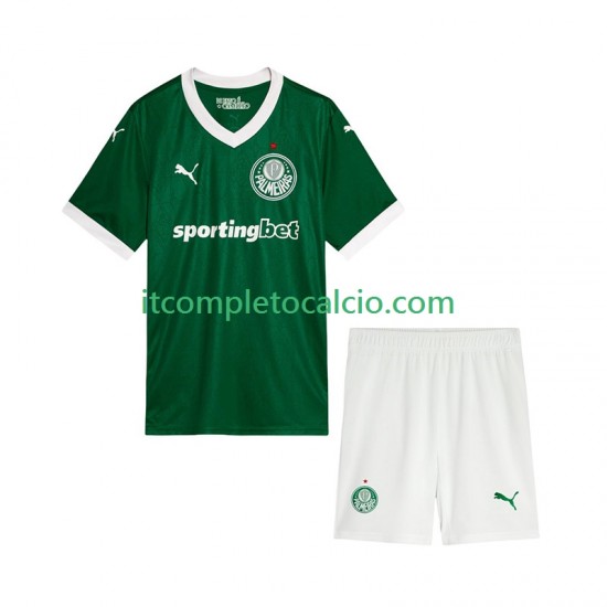 Maglia Palmeiras Divisa Home 2025-2026 Manica Corta ,Bambino