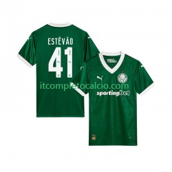 Maglia Palmeiras Estevao 41 Divisa Home 2025-2026 Manica Corta ,Uomo