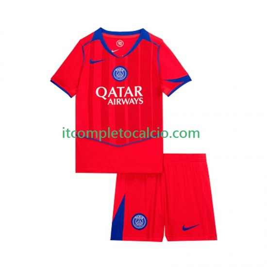 Maglia Paris Saint-Germain Terza Divisa 2025-2026 Manica Corta ,Bambino