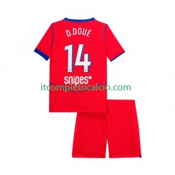 Maglia Paris Saint-Germain Desire Doue 14 Terza Divisa 2025-2026 Manica Corta ,Bambino
