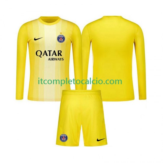 Maglia Paris Saint-Germain Portiere Terza Divisa 2025-2026 Manica Lunga ,Bambino