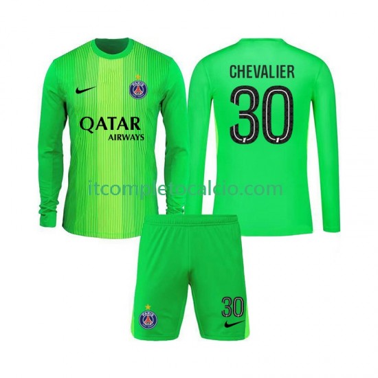 Maglia Paris Saint-Germain Lucas Chevalier 30 Portiere Divisa Away 2025-2026 Manica Lunga ,Bambino