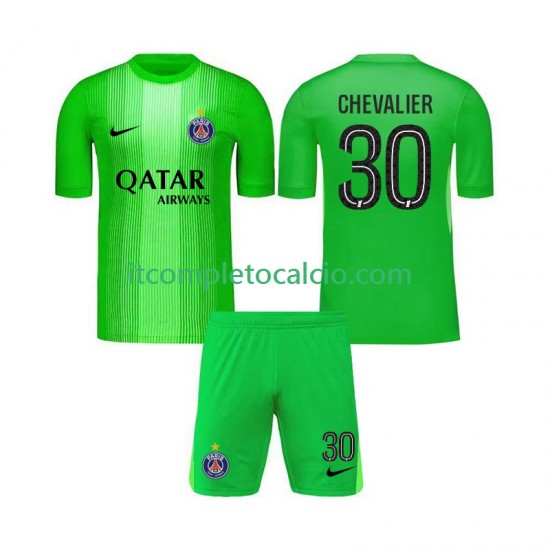 Maglia Paris Saint-Germain Lucas Chevalier 30 Portiere Divisa Away 2025-2026 Manica Corta ,Bambino