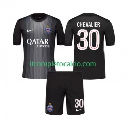 Maglia Paris Saint-Germain Lucas Chevalier 30 Portiere Divisa Home 2025-2026 Manica Corta ,Bambino