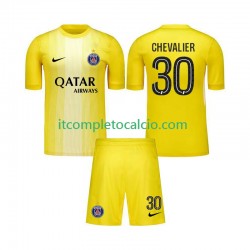 Maglia Paris Saint-Germain Lucas Chevalier 30 Portiere Terza Divisa 2025-2026 Manica Corta ,Bambino