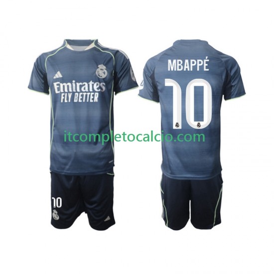 Maglia Real Madrid Mbappé Kylian 10 Divisa Away 2025-2026 Manica Corta ,Bambino