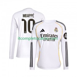 Maglia Real Madrid Mbappé Kylian 10 Divisa Home 2025-2026 Manica Lunga ,Uomo