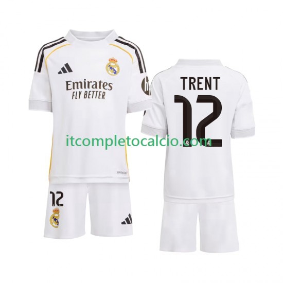 Maglia Real Madrid Trent Alexander-Arnold 12 Divisa Home 2025-2026 Manica Corta ,Bambino