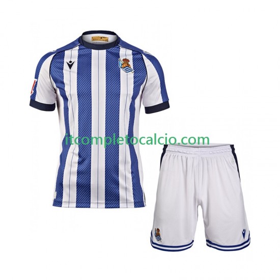 Maglia Real Sociedad Divisa Home 2025-2026 Manica Corta ,Bambino
