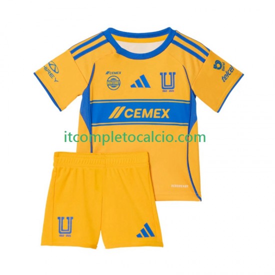 Maglia Tigres UANL Divisa Home 2025-2026 Manica Corta ,Bambino