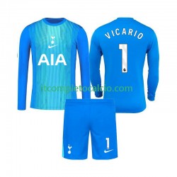 Maglia Tottenham Hotspur Guglielmo Vicario 1 Portiere Divisa Away 2025-2026 Manica Lunga ,Bambino