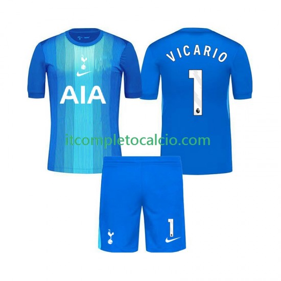 Maglia Tottenham Hotspur Guglielmo Vicario 1 Portiere Divisa Away 2025-2026 Manica Corta ,Bambino