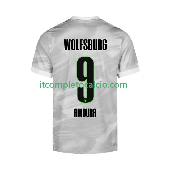 Maglia VfL Wolfsburg Mohamed Amoura 9 Divisa Away 2025-2026 Manica Corta ,Uomo
