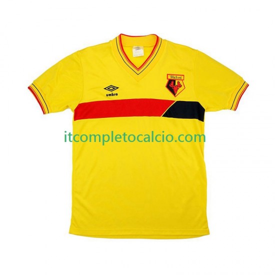 Maglia Watford 1985 Retro Divisa Home Manica Corta ,Uomo