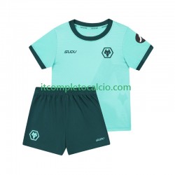 Maglia Wolverhampton Wanderers Divisa Away 2025-2026 Manica Corta ,Bambino