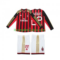 Maglia AC Milan Kaka 22 2013 2014 Retro Divisa Home Manica Lunga ,Bambino Maglia AC Milan Kaka 22 2013 2014 Retro Divisa Home Manica Lunga ,Bambino