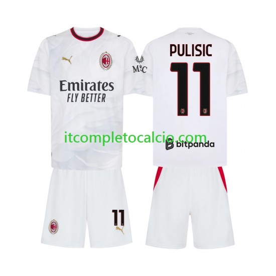 Maglia AC Milan Pulisic 11 Divisa Away 2026-2027 Manica Corta ,Bambino Maglia AC Milan Pulisic 11 Divisa Away 2026-2027 Manica Corta ,Bambino