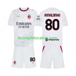 Maglia AC Milan Ronaldinho 80 Divisa Away 2026-2027 Manica Corta ,Bambino Maglia AC Milan Ronaldinho 80 Divisa Away 2026-2027 Manica Corta ,Bambino