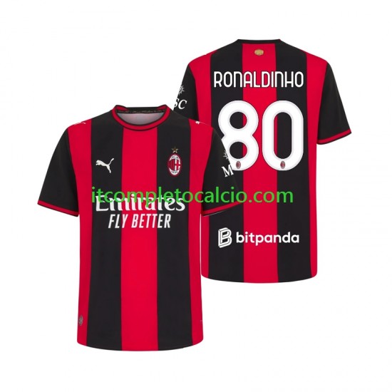 Maglia AC Milan Ronaldinho 80 Divisa Home 2026-2027 Manica Corta ,Uomo