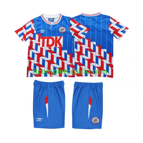Maglia AFC Ajax 1989 1990 Retro Divisa Away Manica Lunga ,Bambino Maglia AFC Ajax 1989 1990 Retro Divisa Away Manica Lunga ,Bambino