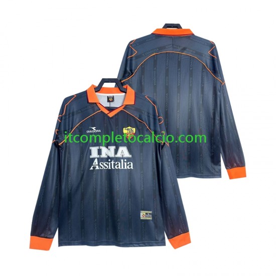 Maglia AS Roma 2000 Retro Terza Divisa 1999 Manica Lunga ,Uomo