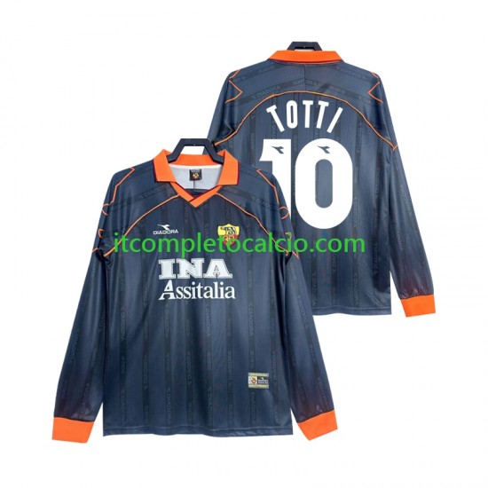 Maglia AS Roma Totti 10 2000 Retro Terza Divisa 1999 Manica Lunga ,Uomo