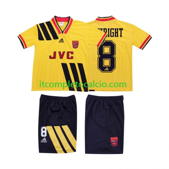 Maglia Arsenal WRIGHT 8 1993 Retro Divisa Away 1994 Manica Corta ,Bambino