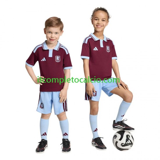 Maglia Aston Villa Divisa Home 2026-2027 Manica Corta ,Bambino