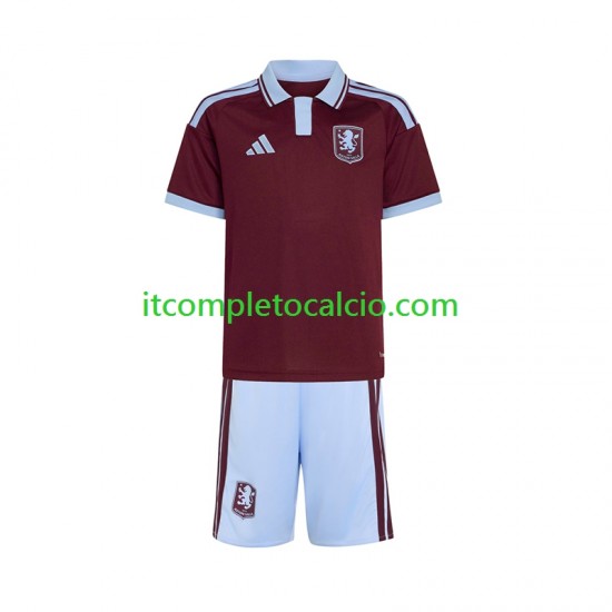 Maglia Aston Villa Divisa Home 2026-2027 Manica Corta ,Bambino
