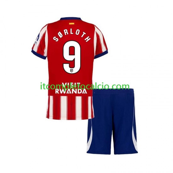 Maglia Atlético Madrid Alexander Sorloth 9 Divisa Home 2026-2027 Manica Corta ,Bambino Maglia Atlético Madrid Alexander Sorloth 9 Divisa Home 2026-2027 Manica Corta ,Bambino