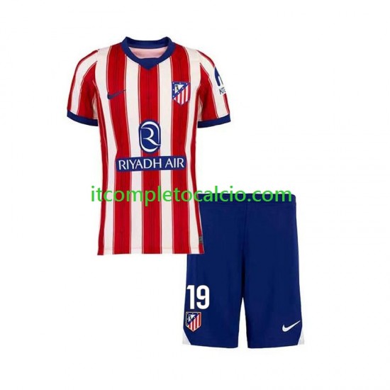 Maglia Atlético Madrid Julian Alvarez 19 Divisa Home 2026-2027 Manica Corta ,Bambino