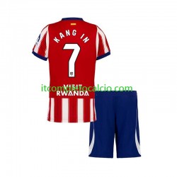 Maglia Atlético Madrid Lee Kang-in 7 Divisa Home 2026-2027 Manica Corta ,Bambino
