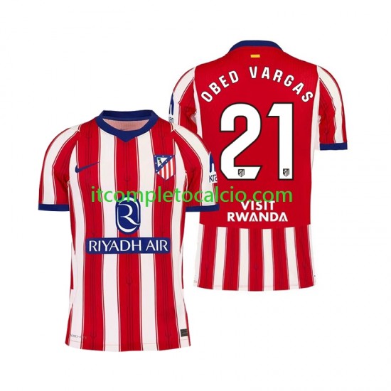 Maglia Atlético Madrid Obed Vargas 21 Divisa Home 2026-2027 Manica Corta ,Uomo Maglia Atlético Madrid Obed Vargas 21 Divisa Home 2026-2027 Manica Corta ,Uomo