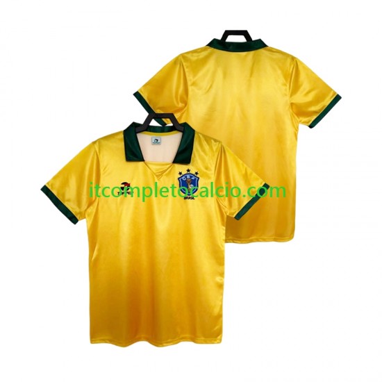 Maglia Brasile 1988 Retro Divisa Home Manica Corta ,Uomo