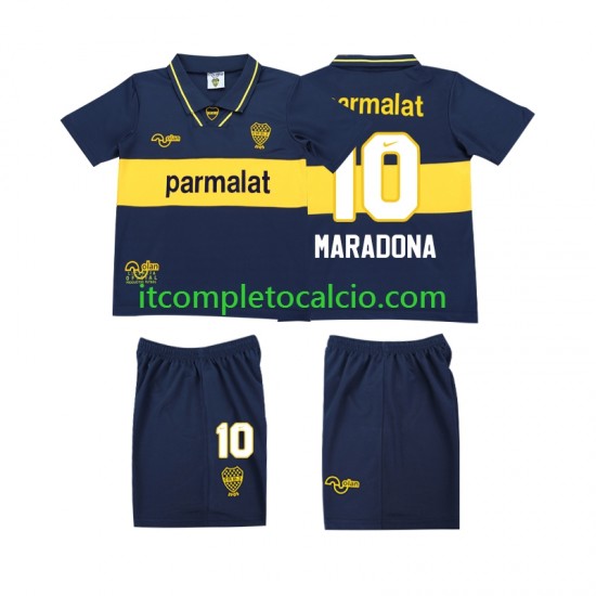 Maglia CA Boca Juniors MARADONA 10 1993 1995 Retro Divisa Home Manica Corta ,Bambino