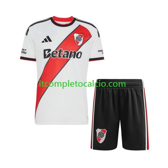 Maglia CA River Plate Divisa Home 2026-2027 Manica Corta ,Bambino