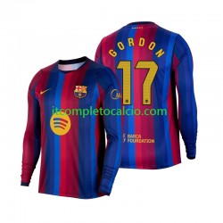 Maglia FC Barcelona Anthony Gordon 17 Divisa Home 2026-2027 Manica Lunga ,Uomo Maglia FC Barcelona Anthony Gordon 17 Divisa Home 2026-2027 Manica Lunga ,Uomo