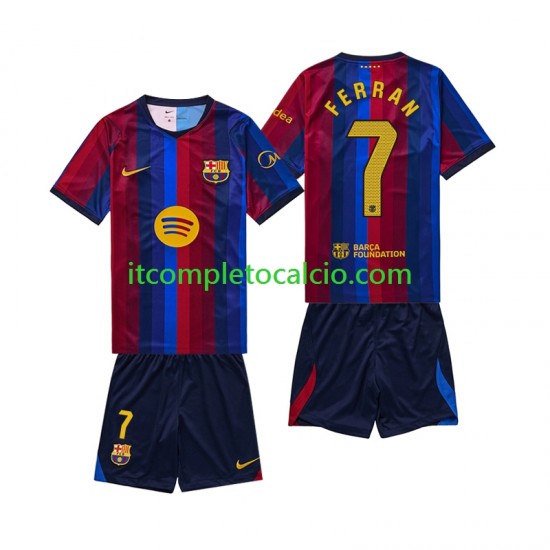 Maglia FC Barcelona Ferran Torres 7 Divisa Home 2026-2027 Manica Corta ,Bambino Maglia FC Barcelona Ferran Torres 7 Divisa Home 2026-2027 Manica Corta ,Bambino