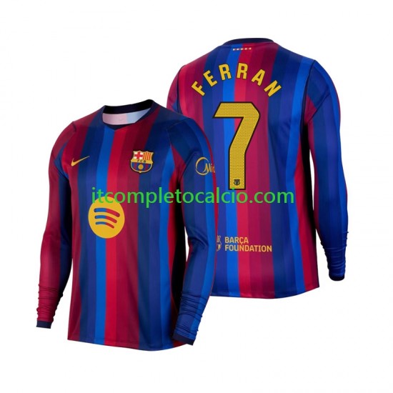Maglia FC Barcelona Ferran Torres 7 Divisa Home 2026-2027 Manica Lunga ,Uomo Maglia FC Barcelona Ferran Torres 7 Divisa Home 2026-2027 Manica Lunga ,Uomo