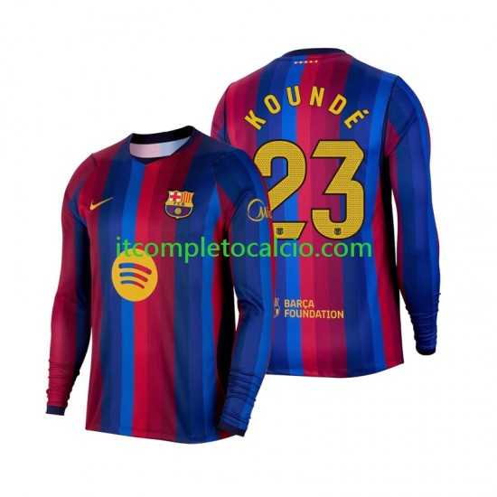 Maglia FC Barcelona Jules Kounde 23 Divisa Home 2026-2027 Manica Lunga ,Uomo Maglia FC Barcelona Jules Kounde 23 Divisa Home 2026-2027 Manica Lunga ,Uomo