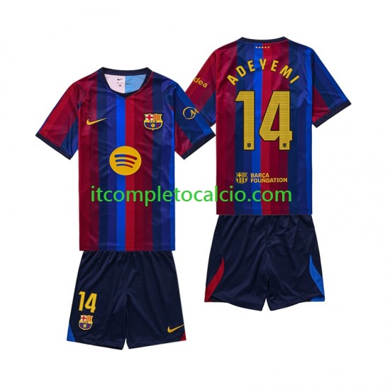 Maglia FC Barcelona Karim Adeyemi 14 Divisa Home 2026-2027 Manica Corta ,Bambino Maglia FC Barcelona Karim Adeyemi 14 Divisa Home 2026-2027 Manica Corta ,Bambino