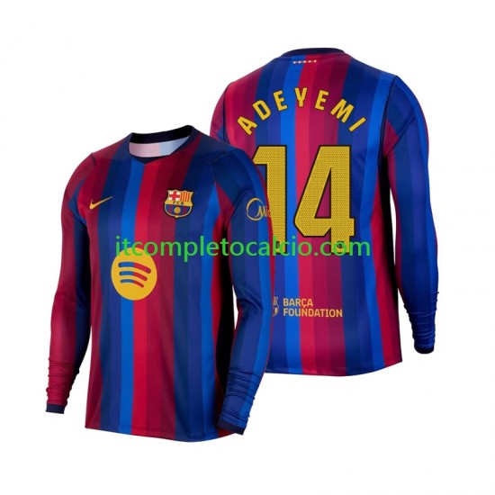 Maglia FC Barcelona Karim Adeyemi 14 Divisa Home 2026-2027 Manica Lunga ,Uomo
