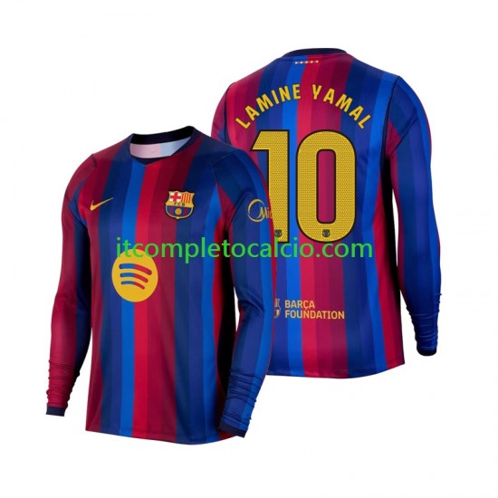 Maglia FC Barcelona Lamine Yamal 10 Divisa Home 2026-2027 Manica Lunga ,Uomo