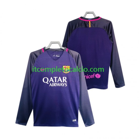 Maglia FC Barcelona 2016 2017 Retro Divisa Away Manica Lunga ,Uomo Maglia FC Barcelona 2016 2017 Retro Divisa Away Manica Lunga ,Uomo