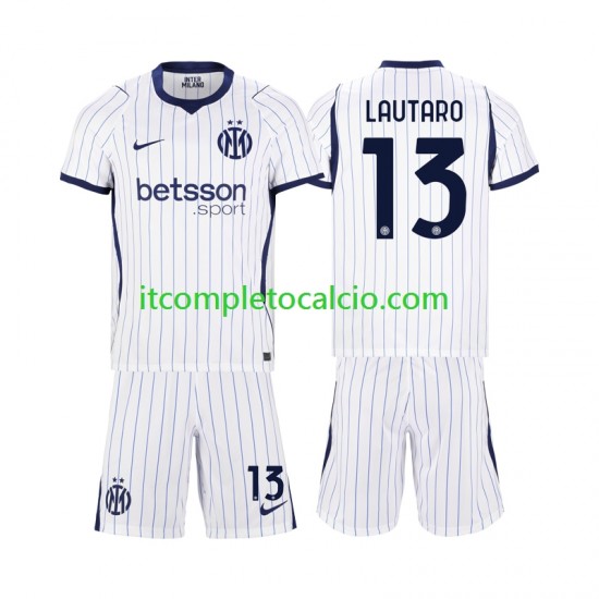 Maglia Inter Milan Lautaro Martinez 13 Divisa Away 2026-2027 Manica Corta ,Bambino