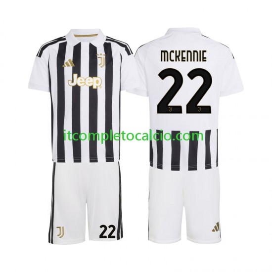 Maglia Juventus Weston McKennie 22 Divisa Home 2026-2027 Manica Corta ,Bambino