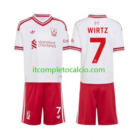 Maglia Liverpool Florian Wirtz 7 Divisa Away 2026-2027 Manica Corta ,Bambino